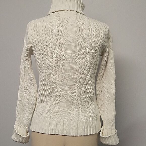 Lands End fisherman knit sweater, size S - Picture 2 of 4